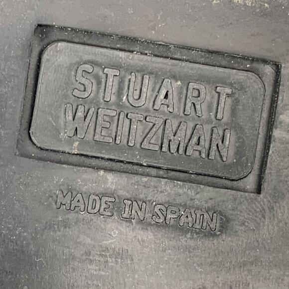 Vintage STUART WEITZMAN black lace up chunky block heel combat boots - Picture 8 of 16